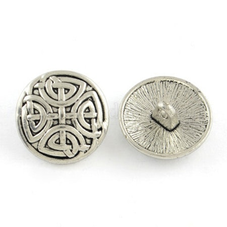 Metallknapp 17mm-antik silver korsknut