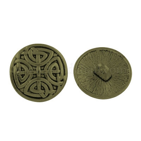 Metallknapp 17mm-antik Brons korsknut