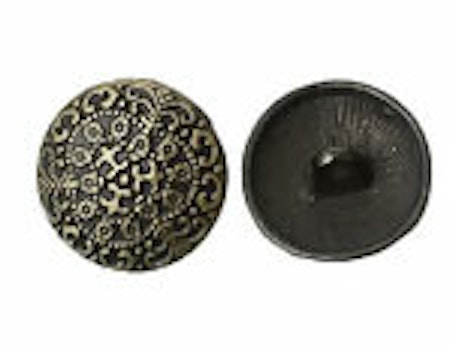 Metallknapp ca 17mm-Antik svart/mässing-"Struktur"