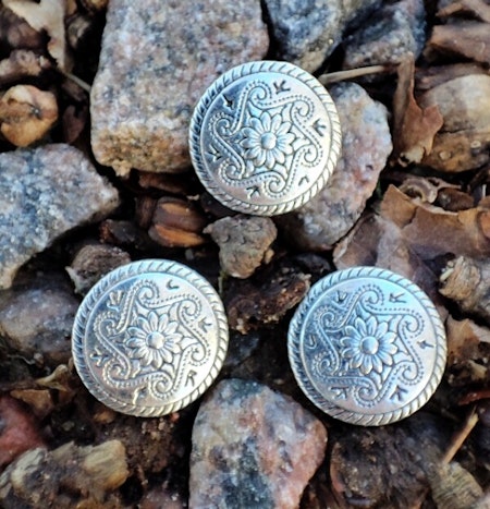 Metallknapp 15mm-AntikSilver-solros