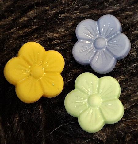 Plastknapp blomma 15mm