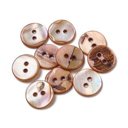 Knapp-pärlemor-brunbeige 15mm