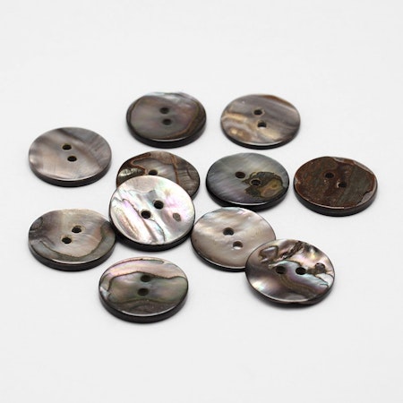 Knapp-pärlemor-gråsvart 17mm