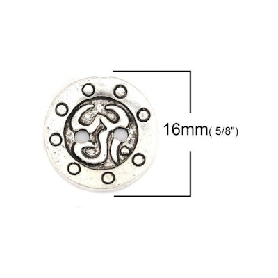 Knapp 16mm-Antik Silver Symbol