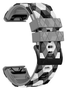 TILBUD! Silikonreim i fotballmønster til Garmin Fenix, Forerunner m.fl.