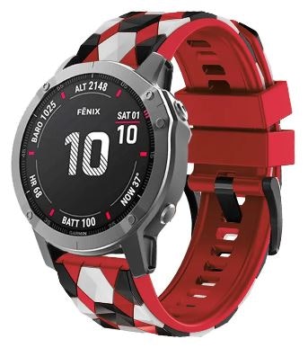 TILBUD! Silikonreim i fotballmønster til Garmin Fenix, Forerunner m.fl.