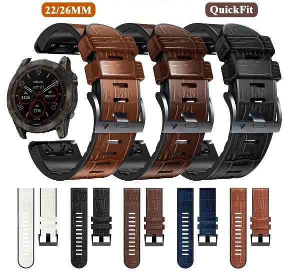 26mm skinnreimer med Quickfit til Garmin klokke