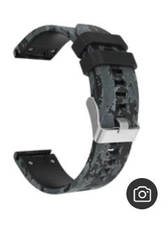 Camo-silikonreim i 22mm med Quickfit til Fenix 5, 6, 6Pro, 7, 7Pro