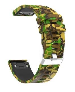 Camo-silikonreim i 22mm med Quickfit til Fenix 5, 6, 6Pro, 7, 7Pro