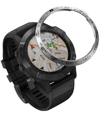 Bezel-ring i rustfritt stål til Fenix 6- 6 Pro/Sapphire, Fenix 6X-6X Pro/Sapphire