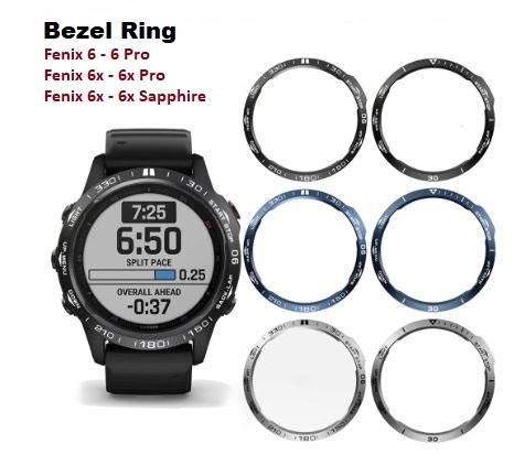 Bezel-ring i rustfritt stål til Fenix 6- 6 Pro/Sapphire, Fenix 6X-6X Pro/Sapphire