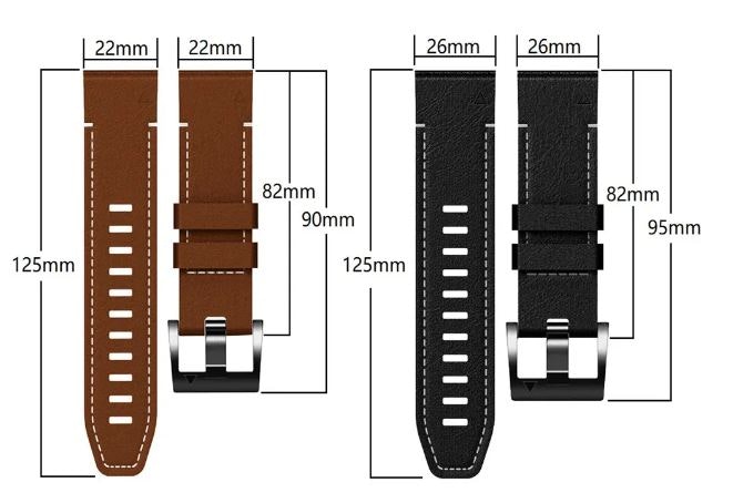 Ny modell! Skinnreim i 22 og 26mm Fenix 3/HR 5 5 pluss 6 6X Pro 7 7X Pro