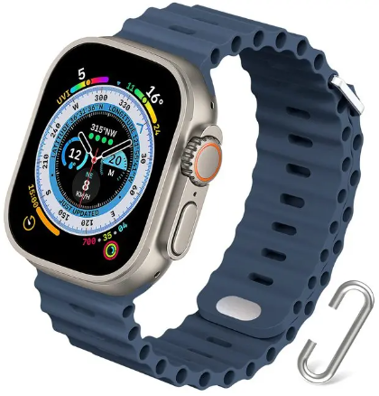 Apple watch - ultra ocean silikonreimer til series 9 8 7 SE 6 5 4