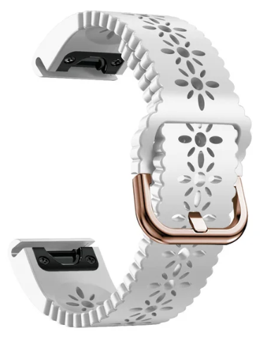 Silikonreim m/ Rose Gold spenne til Fenix 5s, 6s Pro, 7s Pro, Delta S, Instinct 2s