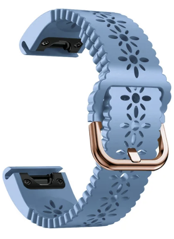Silikonreim m/ Rose Gold spenne til Fenix 5s, 6s Pro, 7s Pro, Delta S, Instinct 2s