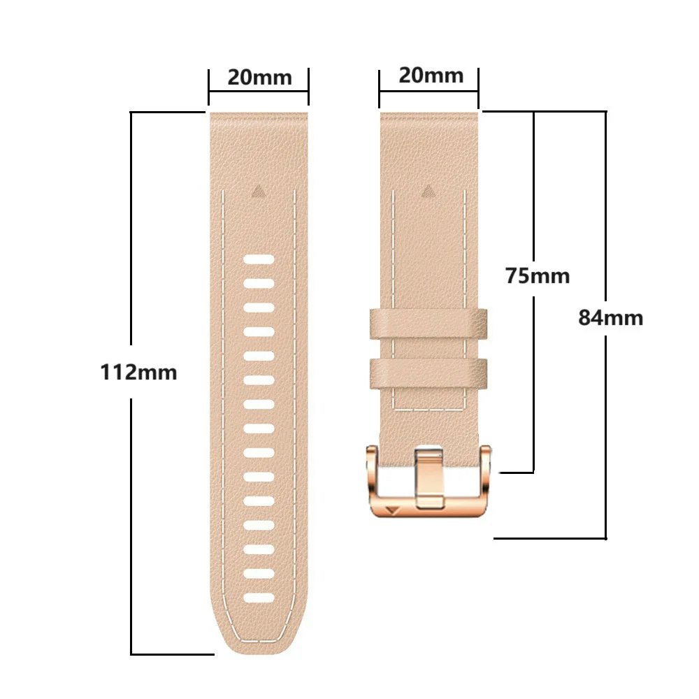 Skinnreim til Fenix 5s, 6s Pro, 7s Pro, Delta S, Instinct 2s