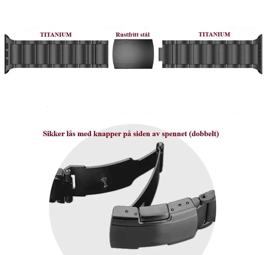 Eksklusive titanium-lenker til Apple Watch