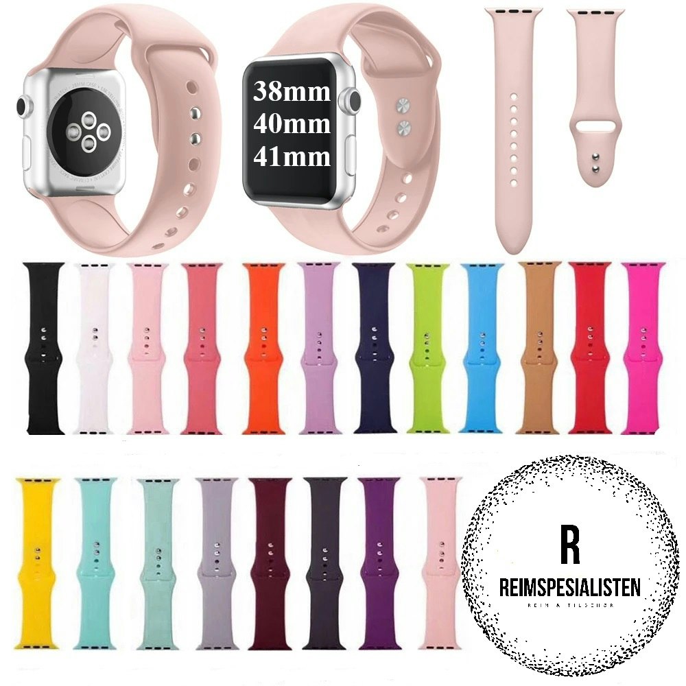 Silikonreimer til Applewatch - livlige farger (38 40 41mm)