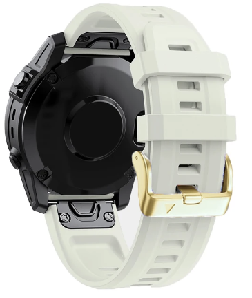 NYHET! Silikonreim m/ Gold spenne til Fenix 5s, 6s Pro, 7s Pro, Delta S, Instinct 2s