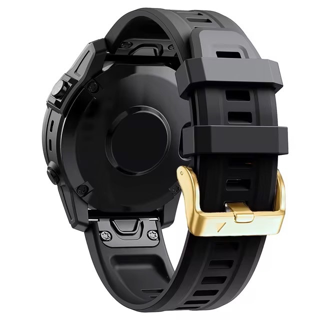 NYHET! Silikonreim m/ Gold spenne til Fenix 5s, 6s Pro, 7s Pro, Delta S, Instinct 2s