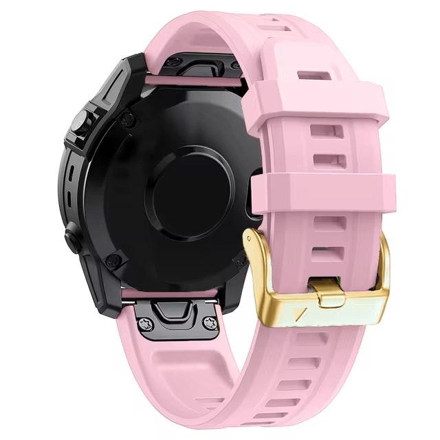 NYHET! Silikonreim m/ Gold spenne til Fenix 5s, 6s Pro, 7s Pro, Delta S, Instinct 2s