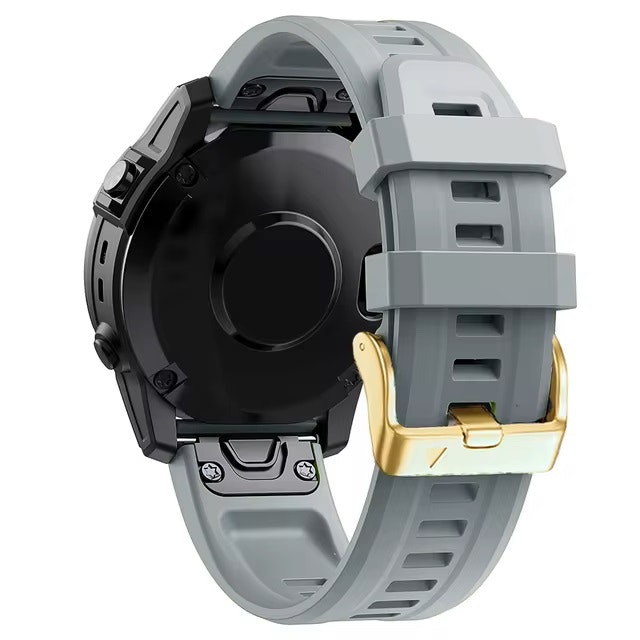 NYHET! Silikonreim m/ Gold spenne til Fenix 5s, 6s Pro, 7s Pro, Delta S, Instinct 2s