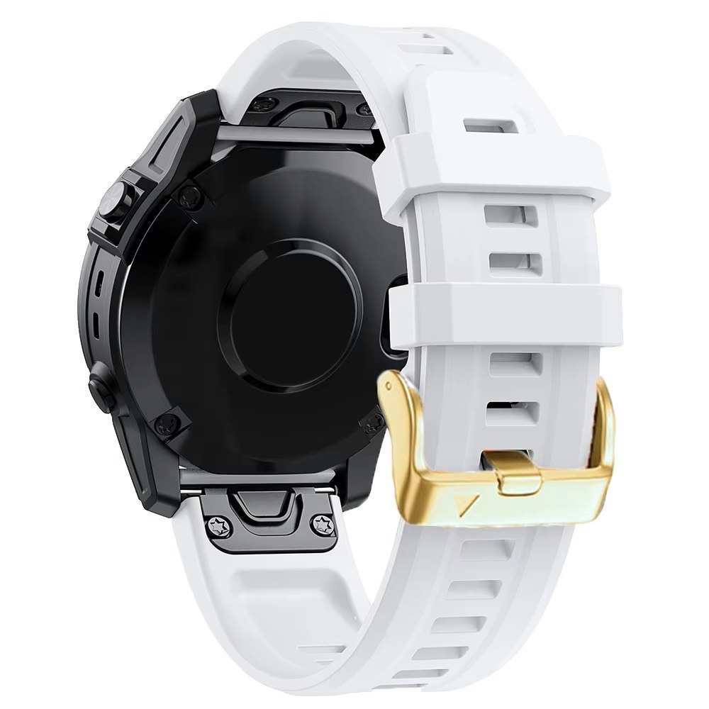 NYHET! Silikonreim m/ Gold spenne til Fenix 5s, 6s Pro, 7s Pro, Delta S, Instinct 2s