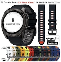 Nyhet! Silikonreim til Fenix E 8 47 og 51mm/ 7 7X i 22 og 26mm
