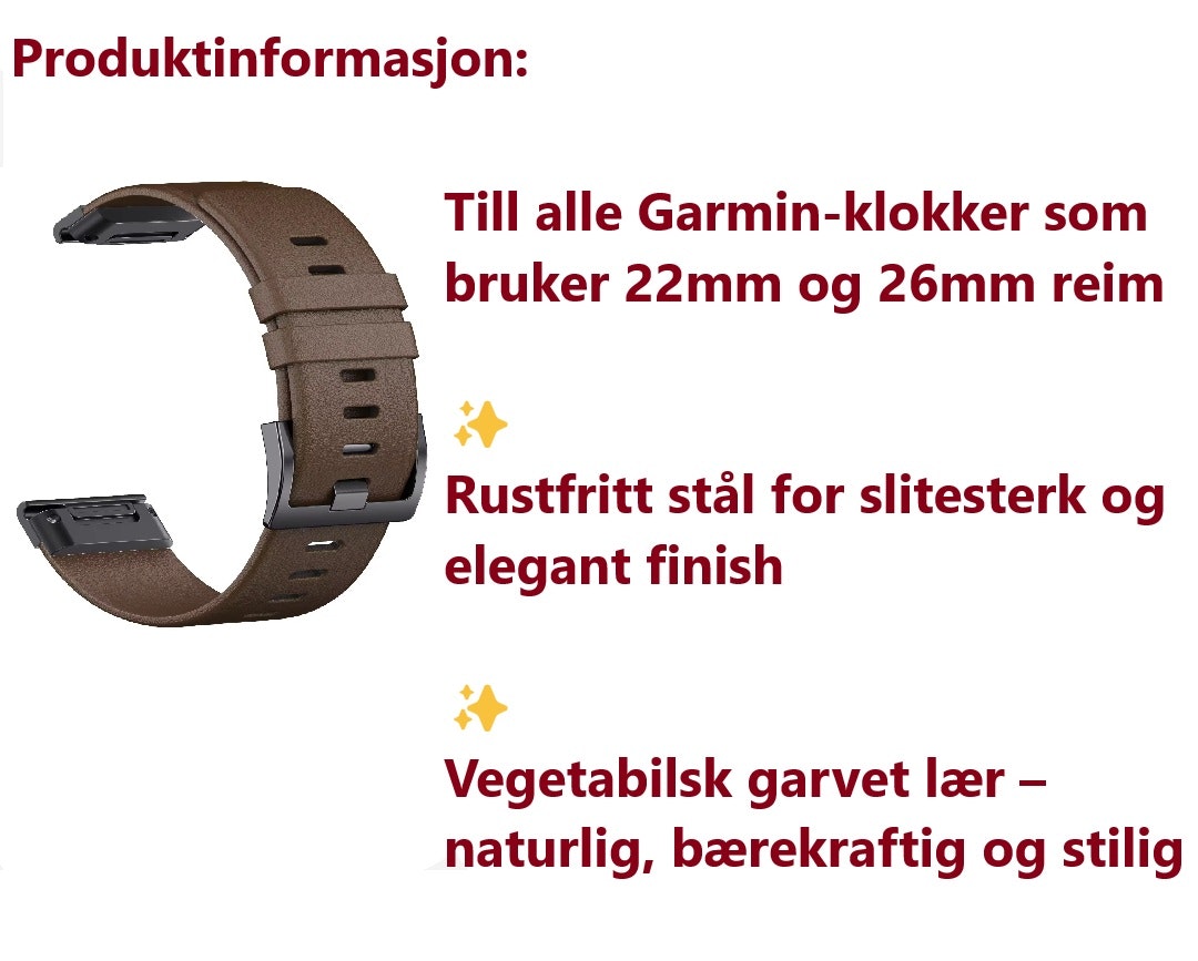 NYHET! Eksklusiv reim for Garmin – Perfekt kombinasjon av stil og funksjonalitet!