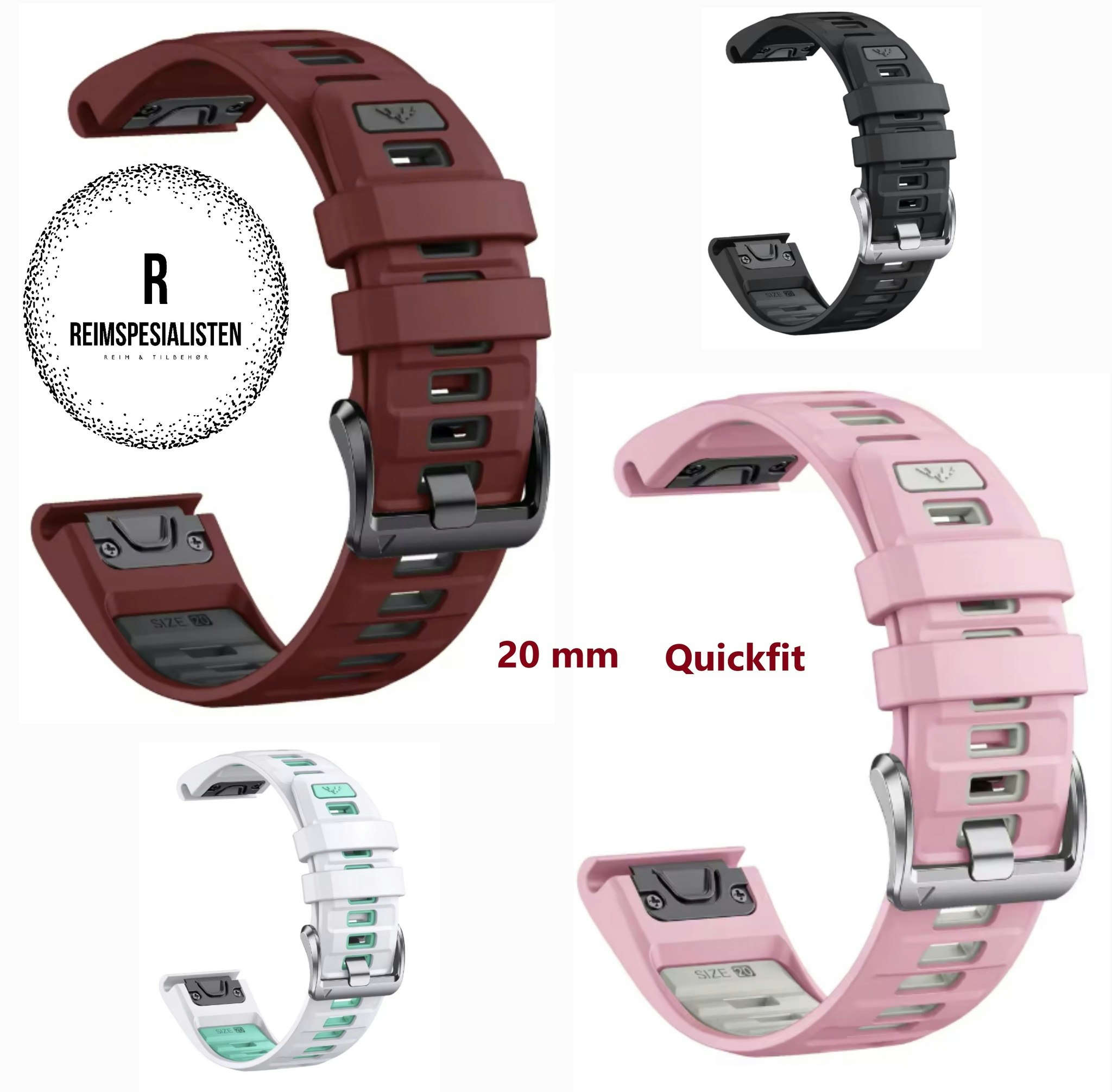 Nyhet! Silokonreimer i 20mm til Garmin – Perfekt til din Fenix 8-43mm/7s/6s/5s Plus m.fl