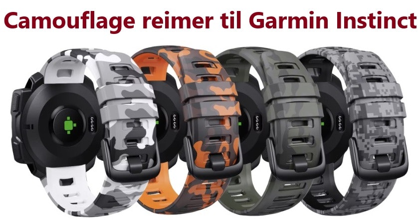 Camouflage-reimer til Garmin Instinct – Komfort, stil og holdbarhet!