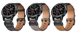 Ekte skinnreim til Garmin-klokker i 22 og 26mm Quickfit - tidløs stil