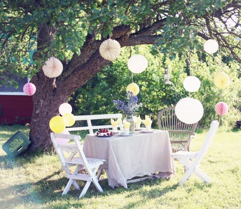 Sommarkalas under äppelträdet