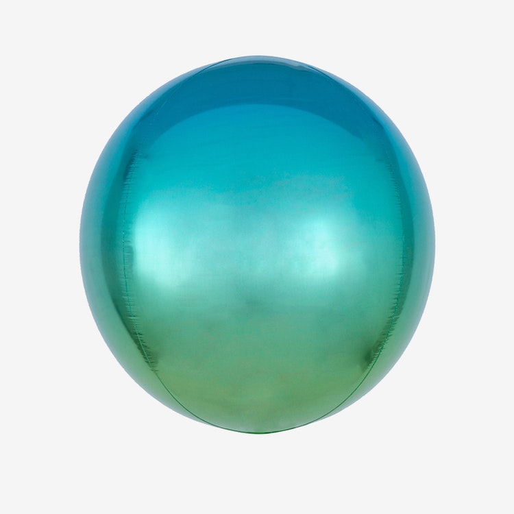 Ballongpost - Folieballong - Orbz Ombre Blue & Green
