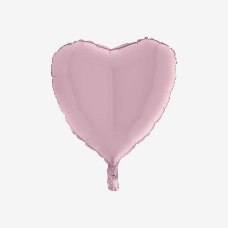 Folieballong - Hjärta Puderrosa