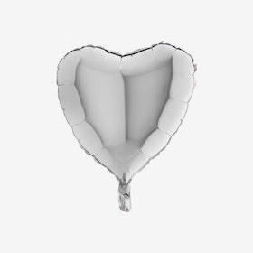 Folieballong - Hjärta silver