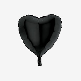 Folieballong - Hjärta Svart