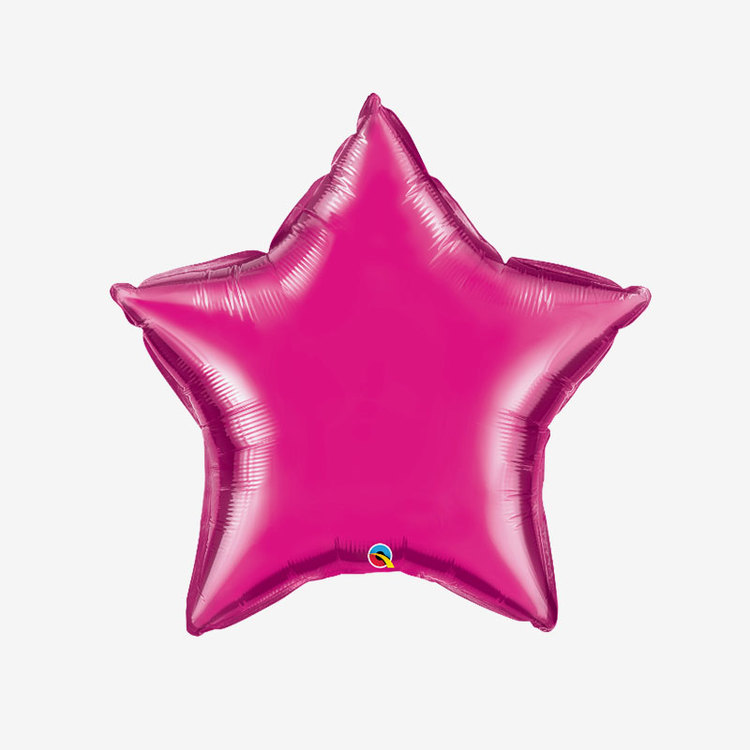 Folieballong - Stjärna Fuchsia