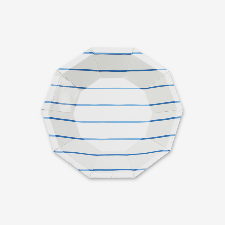 Tallrikar Små - Frenchie Stripe Blå
