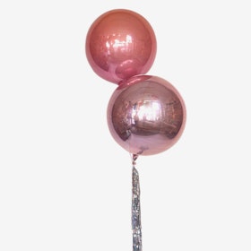 Ballongbukett -Tailed Double Orbz - Rosé