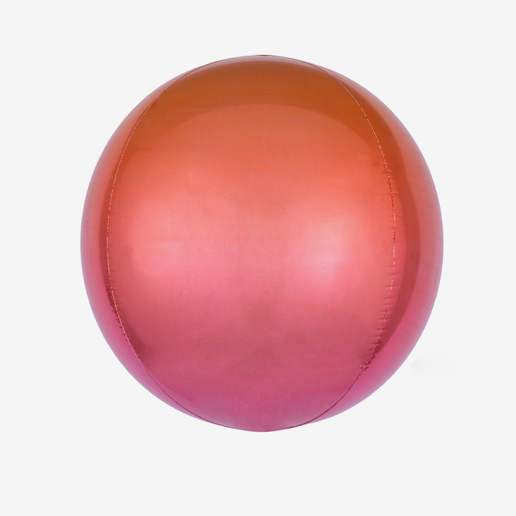 Folieballong - Orbz Ombre Rosa & Röd