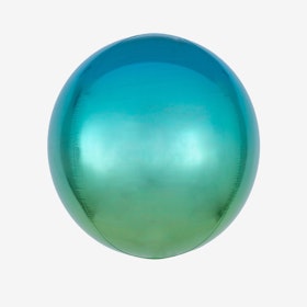 Folieballong - Orbz Ombre Blue & Green