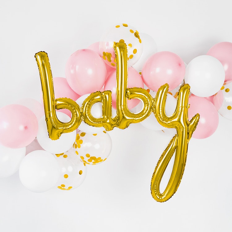 Folieballong - Baby - Guld