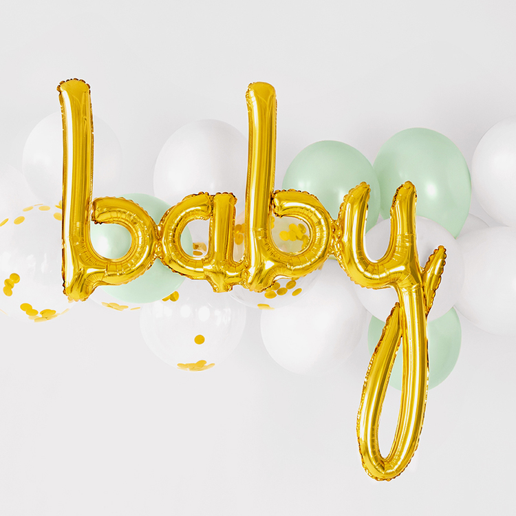 Folieballong - Baby - Guld