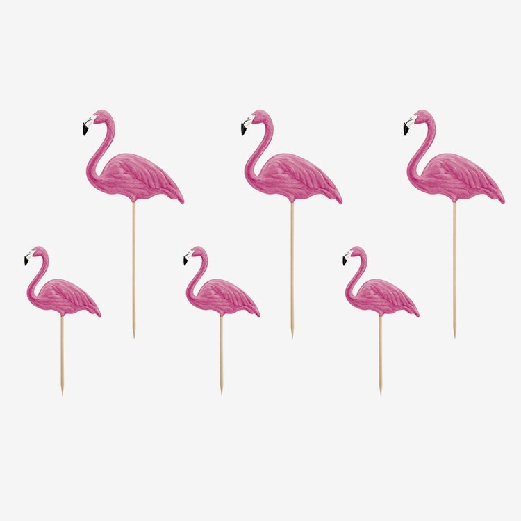 Tårtdekoration - Flamingos