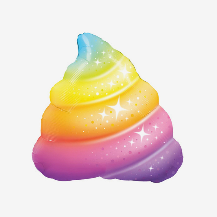 Folieballong - Rainbow Poop Sparkle