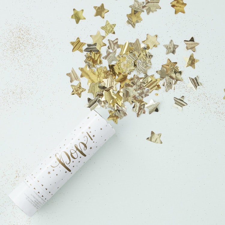 Konfettibomb - Stars - Metallic Guld