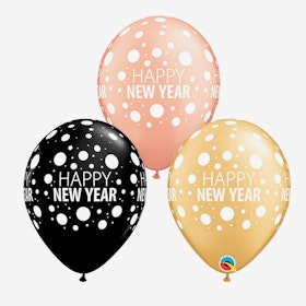 Heliumfylld ballongbukett - New Year Dots