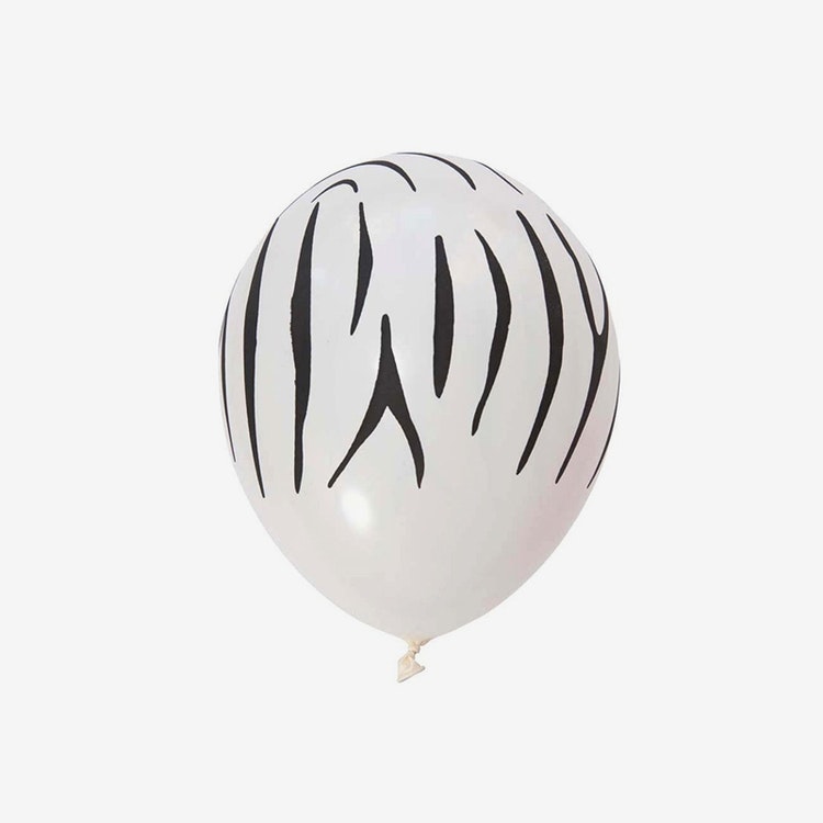 Heliumfylld latexballong 28cm - Zebra