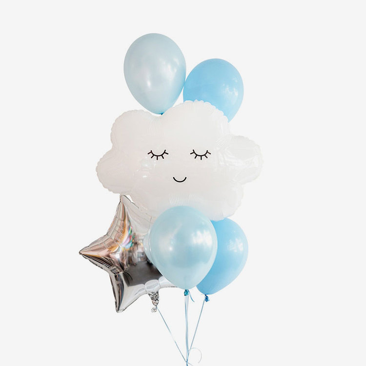 Heliumfylld Ballongbukett - Sleepy Skies